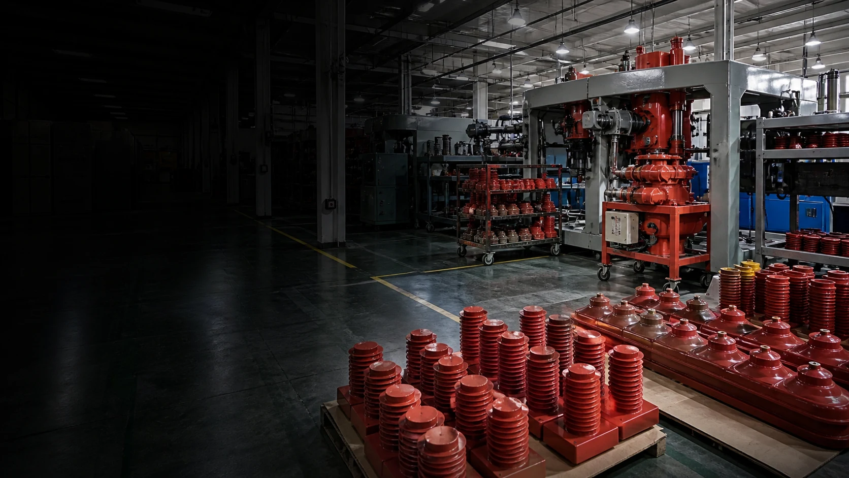 Suvell epoxy resin electrical parts factory workshop with medium voltage bushings and insulators