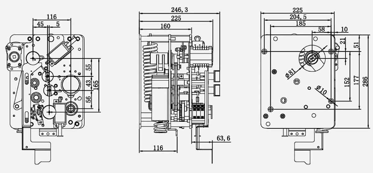 Spring operating mechanism reference drawing