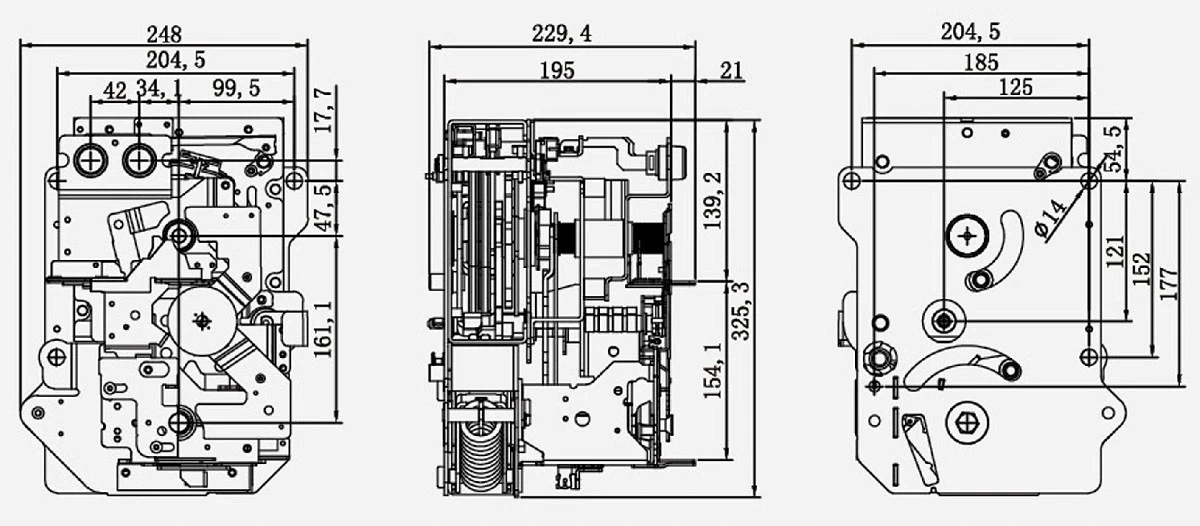 GIS outgoing operating mechanism reference drawing