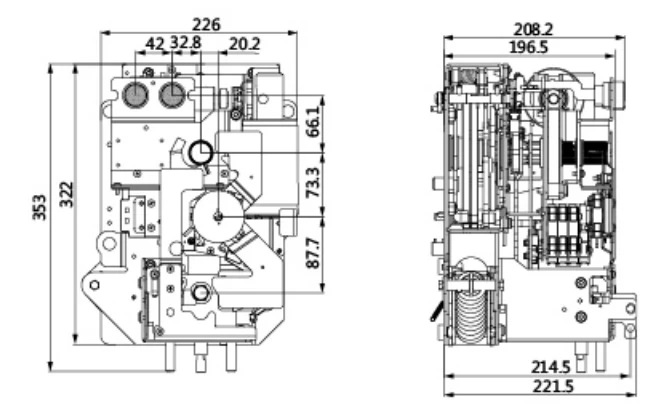 Outgoing line operating mechanism reference drawing