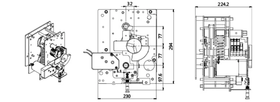 Spring incoming-line mechanism reference drawing