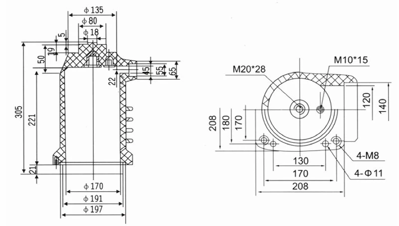 Captured source drawing reference for 1600 2000a insulating contact box with epoxy