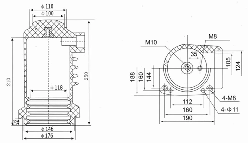Captured source drawing reference for 1600a insulating contact box with epoxy resin