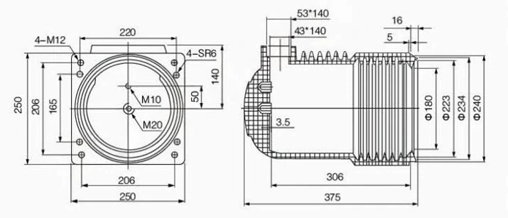 Captured source drawing reference for 2000 2500a insulating contact box with epoxy