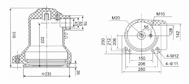Captured source drawing reference for 2500 3150a insulating contact box with epoxy