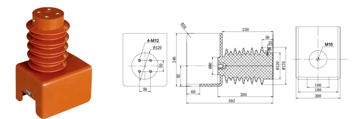 Captured source drawing reference for 36kv high voltage integrated sensor