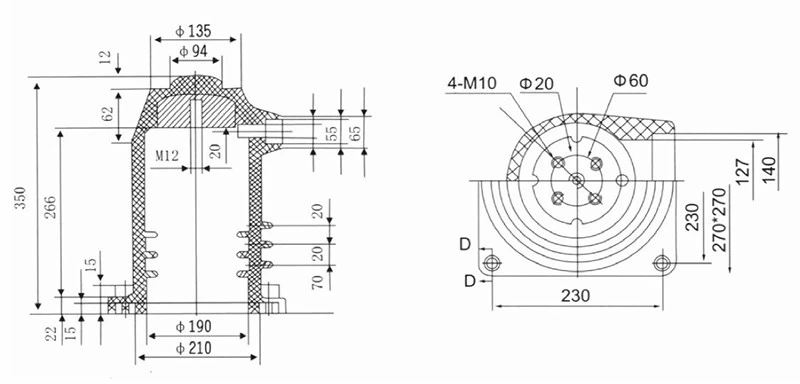 Captured source drawing reference for 4000a insulating contact box with epoxy resin