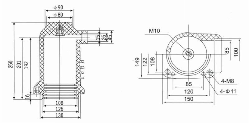 Captured source drawing reference for 630a 1250a insulating contact box with epoxy