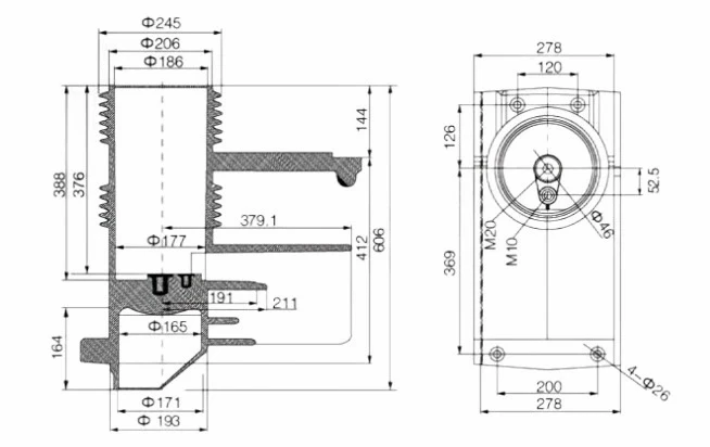 Captured source drawing reference for abb insulating contact box