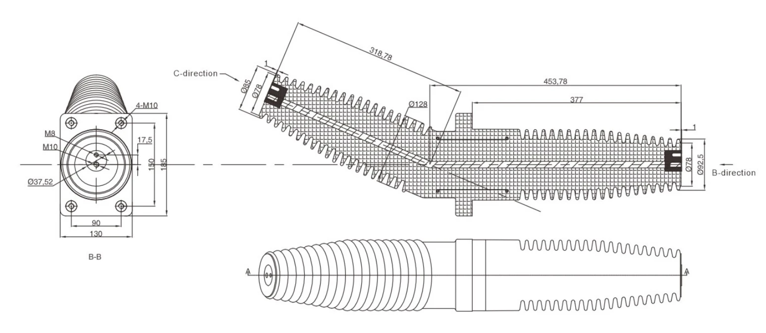 Captured source drawing reference for high voltage epoxy resin insulator sensor