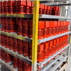 Finished epoxy resin switchgear components in storage