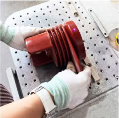 Laser nameplate marking for epoxy resin switchgear components