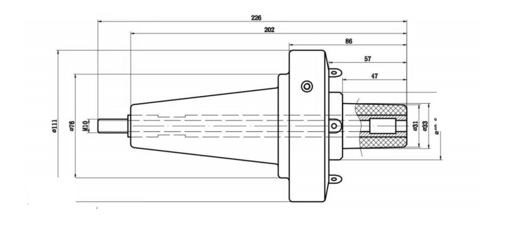 Cropped source geometry view 1 for the plug high voltage bushing family