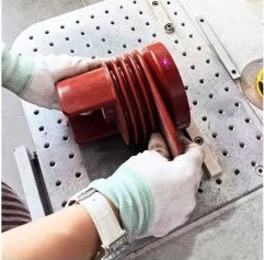 Suvell low voltage bushing production reference: Laser nameplate marking