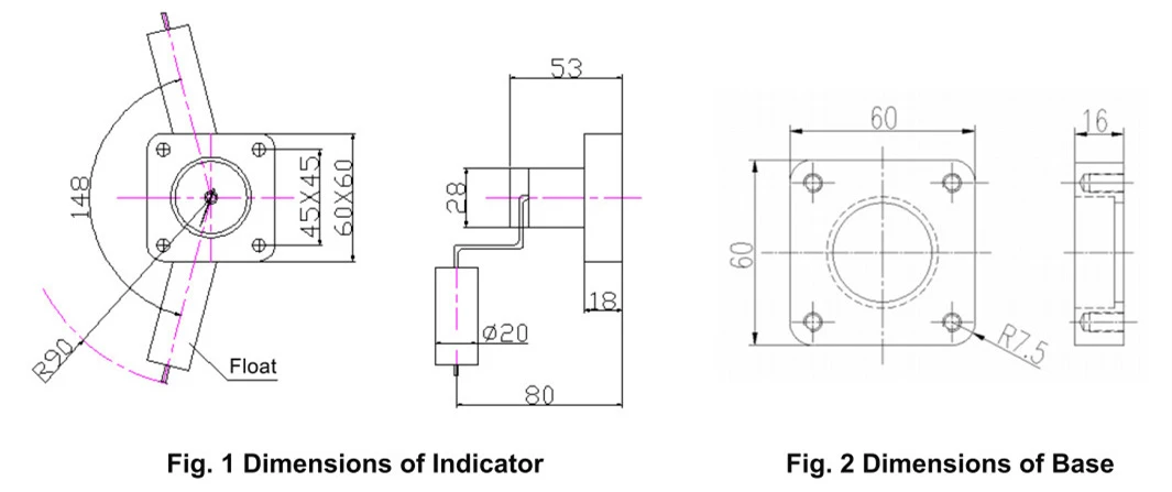 Published outline drawing for the transformer oil-level indicator