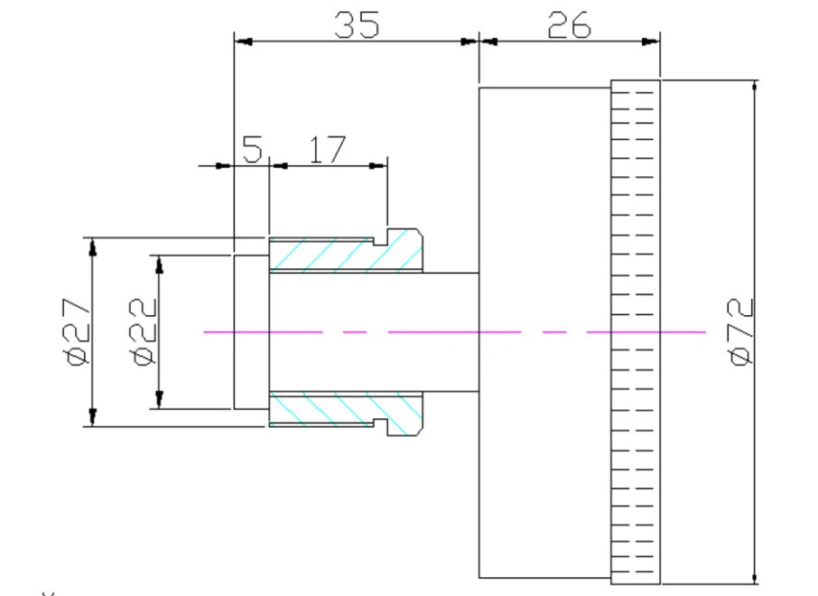 Published outline drawing for the transformer pressure-vacuum gauge