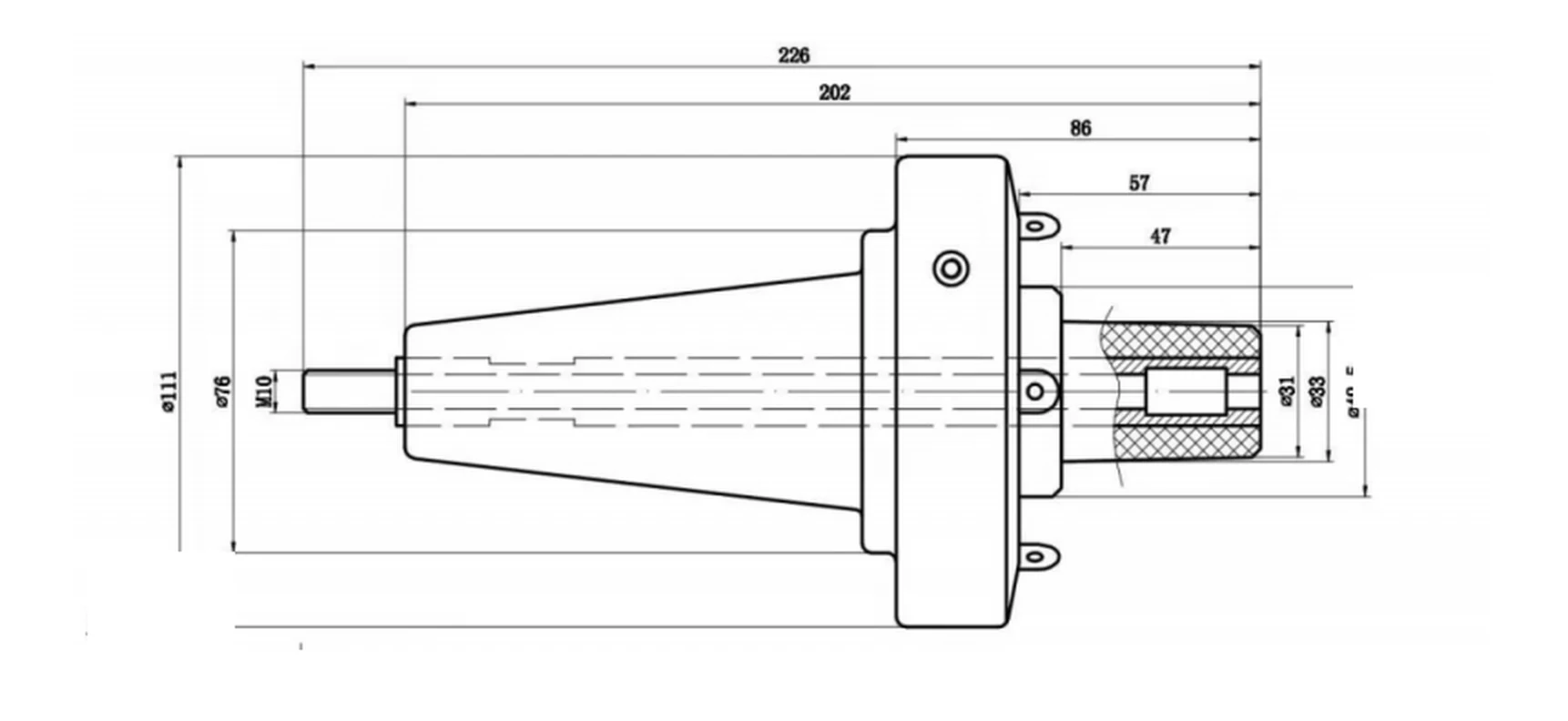 250 A / 630 A Distribution Transformer Plug-in Epoxy Bushing engineering drawing 1