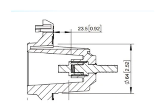 35 kV 200 A Tri-clamp Plastic Bushing Well engineering drawing 1