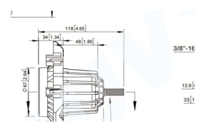 35 kV 200 A Tri-clamp Plastic Bushing Well engineering drawing 2