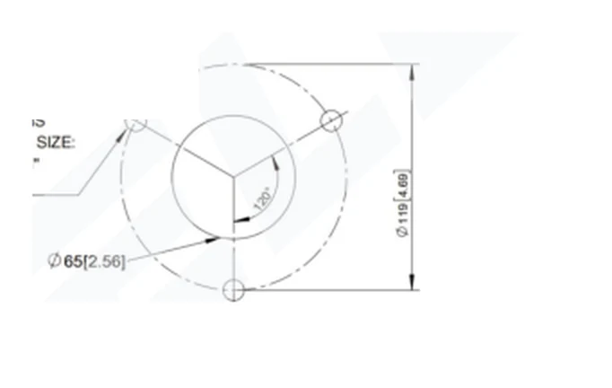 35 kV 200 A Tri-clamp Plastic Bushing Well engineering drawing 3