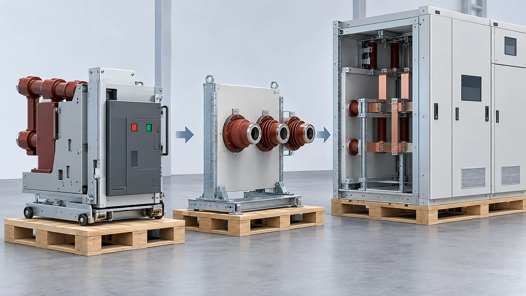 Switchgear component supply and future-extension planning illustration.